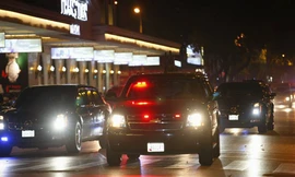 Đoàn xe Tổng thống Mỹ về khách sạn Marriot