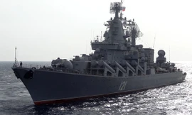 Tuần dương hạm Moskva. Ảnh: AFP.