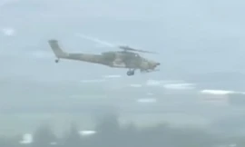 Một máy bay trực thăng Mi-28N tại căn cứ Hmeymin. 
