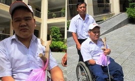 Nghị lực của thí sinh hỏng mắt, không chân, một tay