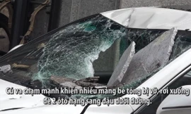 Ôtô Lexus, BMW hỏng nặng vì cần cẩu công trình