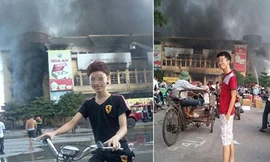 Dân mạng phẫn nộ hai thanh niên chụp ảnh cười đùa trước đám cháy