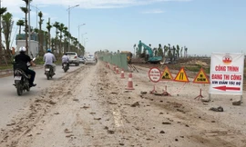 Dự án BT trục đường phía Nam vừa thi công chậm, vừa chưa có kết nối với đường giao thông ở điểm cuối. Ảnh: Anh Trọng 