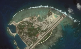 Đảo Phú Lâm nhìn từ trên cao. Ảnh: AMTI