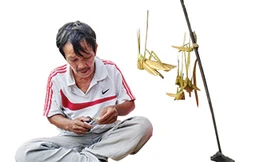 Cào cào lá dừa, lá tre nhún nhảy trên đường phố Sài Gòn mặc dòng người ngược xuôi.