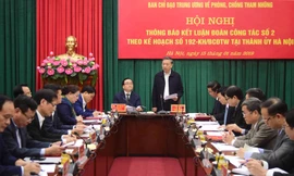 Thượng tướng Tô Lâm, Ủy viên Bộ Chính trị, Bộ trưởng Bộ Công an và đồng chí Hoàng Trung Hải, Ủy viên Bộ Chính trị, Bí thư Thành ủy Hà Nội chủ trì hội nghị