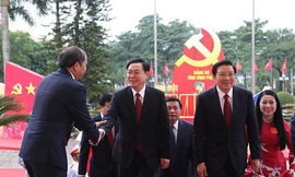 Ông Vương Đình Huệ dự và chỉ đạo Đại hội Đảng bộ Vĩnh Phúc