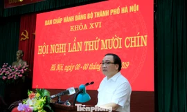 Bí thư Thành ủy Hà Nội Hoàng Trung Hải. Ảnh: Trường Phong