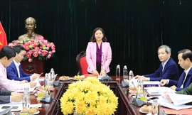 Phó Bí thư Thường trực Thành ủy Hà Nội Nguyễn Thị Tuyến phát biểu tại buổi làm việc