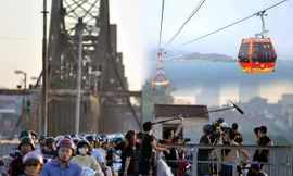 Theo đề xuất của Tập đoàn Poma, tuyến cáp treo vượt sông Hồng sẽ chạy song song với cầu Long Biên.