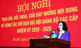Phó Bí thư Thường trực Thành uỷ Hà Nội Ngô Thị Thanh Hằng phát biểu tại hội nghị