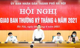 Chủ tịch Hà Nội Chu Ngọc Anh phát biểu tại hội nghị