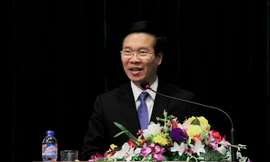 Ủy viên Bộ Chính trị, Bí thư T.Ư Đảng, Trưởng Ban Tuyên giáo T.Ư Võ Văn Thưởng phát biểu tại buổi làm việc. Ảnh: Trường Phong