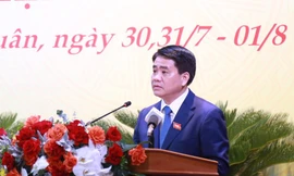 Chủ tịch UBND thành phố Hà Nội Nguyễn Đức Chung phát biểu tại ĐH