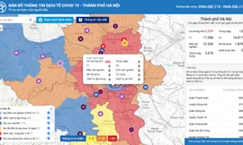 Bản đồ màu về dịch COVID-19 ở Hà Nội