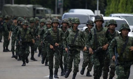 Binh sĩ Thái Lan tại Bangkok hôm nay, 22/5.