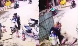 Gia đình 3 người lao xuống hố ‘tử thần’ vì con nghịch tay ga