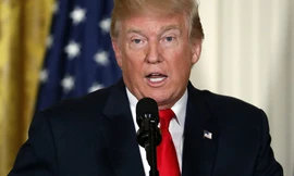 Tổng thống Mỹ Donald Trump trong cuộc họp báo chung với người đồng cấp Phần Lan Sauli Niinisto ngày 28/8. Ảnh: AP