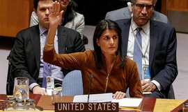 Đại sứ Mỹ tại Liên Hợp Quốc Nikki Haley. Ảnh: Reuters