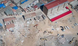 Hiện trường vụ nổ. Ảnh: Tân Hoa Xã