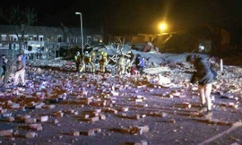 Hiện trường vụ nổ do rò rỉ khí ở Wirral.