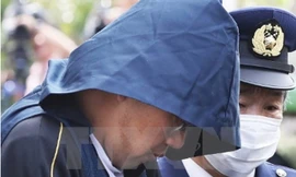 Nghi phạm Shibuya Yasumasa tại Cơ quan cảnh sát Abiko ngày 15/4. (Nguồn: The Japan News/TTXVN)