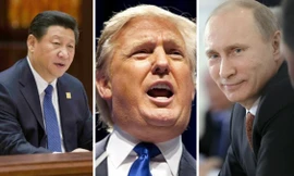 Từ trái sang: Chủ tịch Trung Quốc Tập Cận Bình, Tổng thống Mỹ Donald Trump và Tổng thống Nga Vladimir Putin.