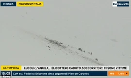 Tàn tích còn lại của chiếc trực thăng cứu hộ.