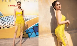 Ngọc Trinh tiếp tục “chơi lớn“: Mặc đồ hở bạo tới nỗi lên cầu thang cũng cần người đỡ