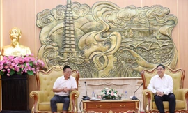 Bí thư Tỉnh ủy Nam Định tiếp đoàn công tác báo Tiền Phong chuẩn bị cho Siêu cúp bóng đá Quốc gia - Cúp THACO 2024