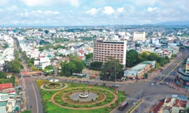 Một góc thành phố Pleiku từ trên cao