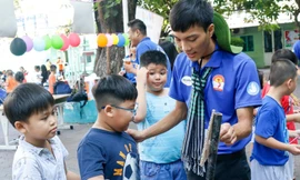 Sinh viên Học viện Hành chính Quốc gia phân viện TPHCM tham gia chiến dịch Mùa hè xanh năm 2019Ảnh: CTV