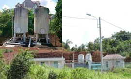 Hai công trình nước sạch bỏ hoang cạnh tượng đài Ntrang Lơng 