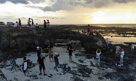 Sơ đồ đường chạy 42,195km trên đảo Lý Sơn Đồ họa: LÊ HÙNG CƯỜNG 