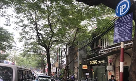 Có bảng niêm yết giá nhưng những ngày qua, nhân viên điểm trông xe ô tô của Cty Anh Duy trên phố Thái Phiên vẫn thu 50.000 đồng/lượt (gấp đôi giá quy định) và không đưa vé