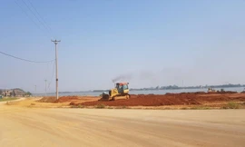 Gần 7ha hồ chứa nước phục vụ nông nghiệp bị san phẳng Ảnh: M.Đ 