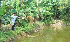 Anh Trần Văn Trường bên trang trại của mình 