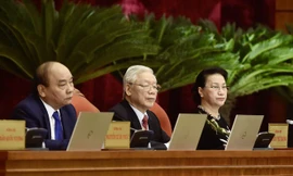 Bế mạc Hội nghị lần thứ 15 Ban Chấp hành Trung ương Đảng khóa XII Ảnh: TTXVN 