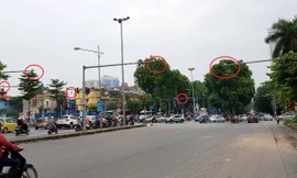 Ngã tư Kim Mã - Núi Trúc có tới 12 camera của các lực lượng khác nhau đầu tư. Ảnh Kiến Nghĩa.