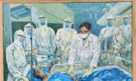 Vẽ tranh gây quỹ ủng hộ phòng, chống COVID-19 