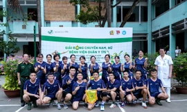 Đoàn viên, thanh niên Bệnh viện Quân y 175 sôi nổi tham gia Giải Bóng chuyền nam, nữ