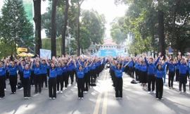 Hơn 1.500 tình nguyện viên tham gia đồng diễn tại 'Ngày hội Tình nguyện Quốc gia'