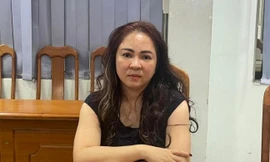 Bà Nguyễn Phương Hằng tại Cơ quan công an