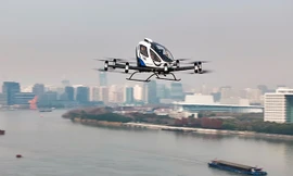 EH216-S không người lái hoàn thành chuyến bay trình diễn đầu tiên tại Thượng Hải, Trung Quốc hôm 16/1/2025. Ảnh: EHang