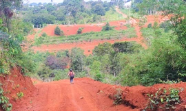 Chủ đất mở con đường rộng dẫn xuống thác Cá Sấu