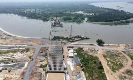 Dự án Cầu Vàm Cái Sứt (Đồng Nai) chậm tiến độ. Ảnh: BĐN