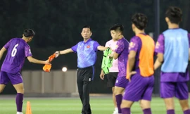 ĐT U23 Việt Nam trong buổi tập đầu tiên tại Doha, Qatar. Ảnh: Nhật Đoàn