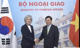 Phó Thủ tướng Phạm Bình Minh tiếp Ngoại trưởng Hàn Quốc Kang Kyung-wha ngày 9/3. (Ảnh: baoquocte)