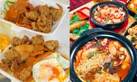 Thiên đường ăn vặt gần trường THCS Tùng Thiện Vương: No căng cùng cơm gà, mì cay