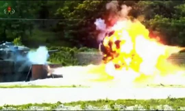 Triều Tiên lần đầu phô diễn hỏa lực của xe tăng thế hệ mới 